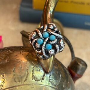 Avon Silver Ring with Turquoise Accents